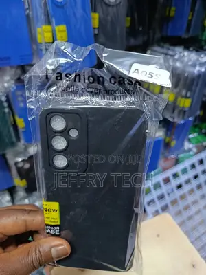 Black Silicone Protective Phone Case for the Samsung Galaxy A05s.