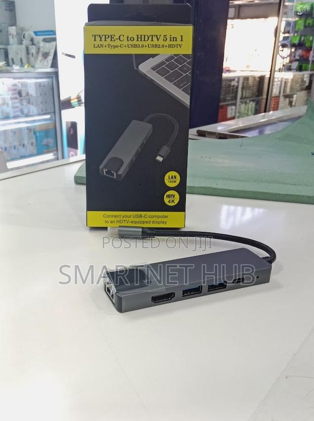Lan+Type -C+ Usb 3.0+Usb2.0+ Hdmi Usb Hub 5 in 1 - main view