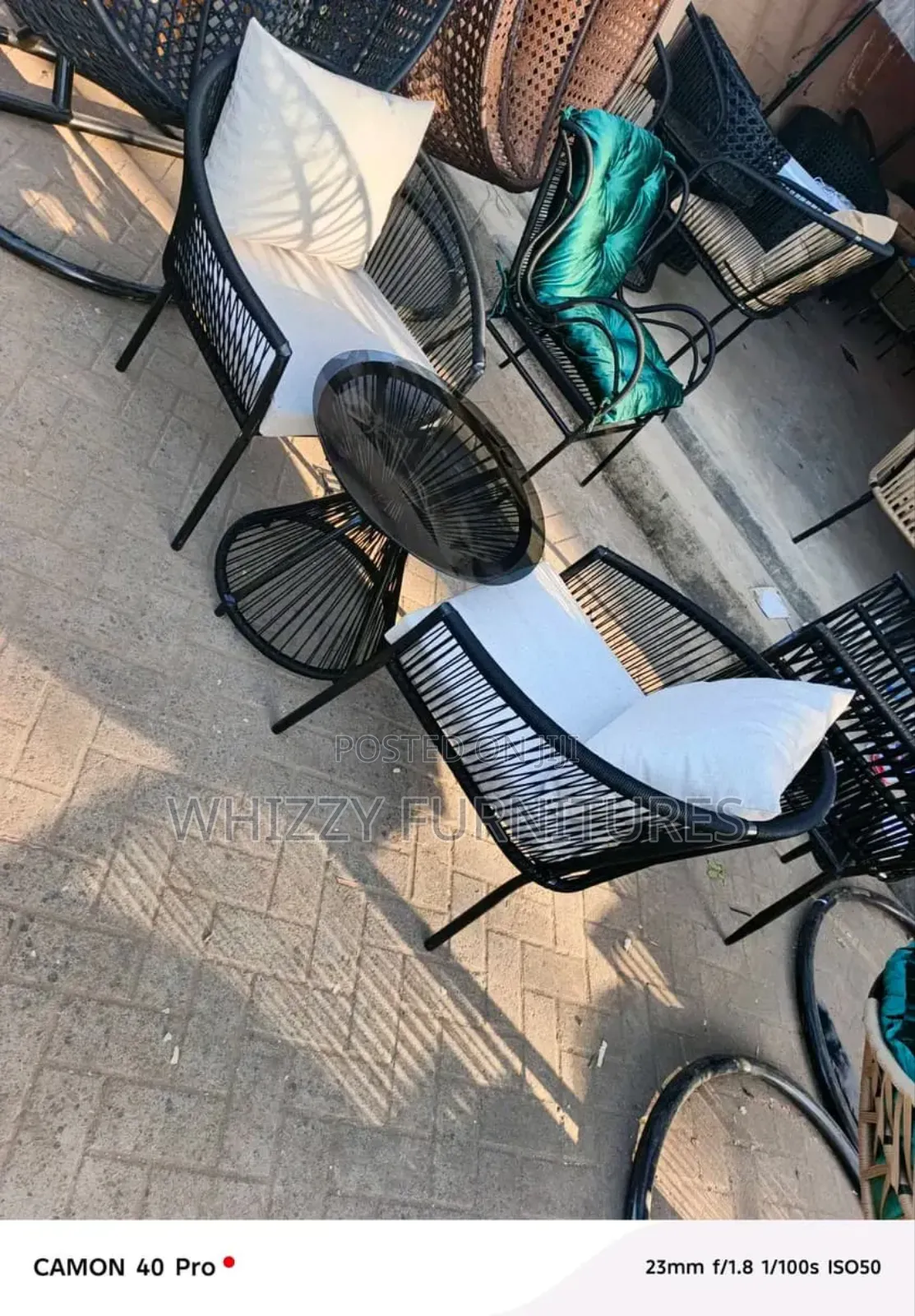 Black Rattan Balcony Set