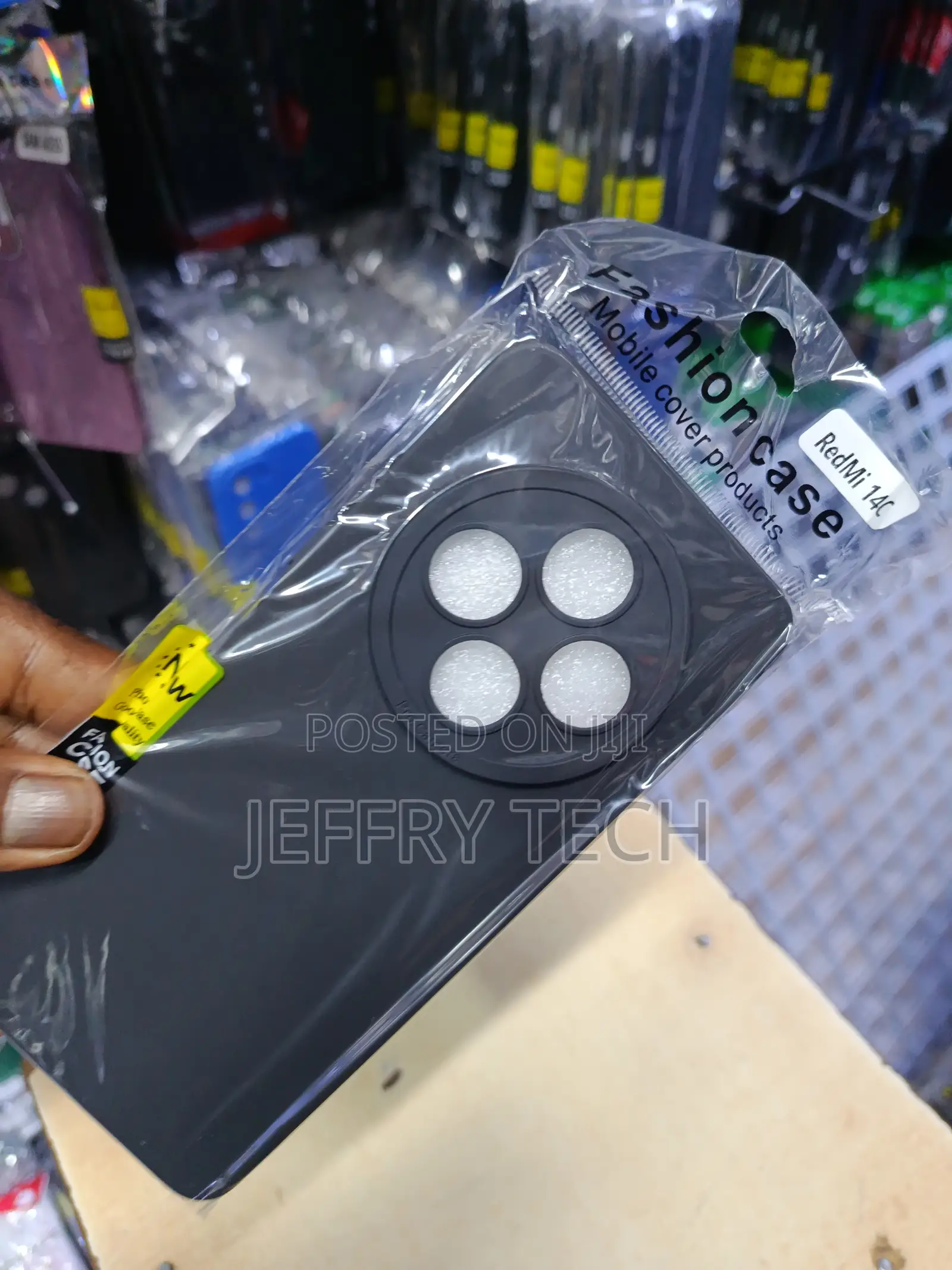 Black Silicone Phone Case for the Xiaomi Redmi 14c Smartphone.