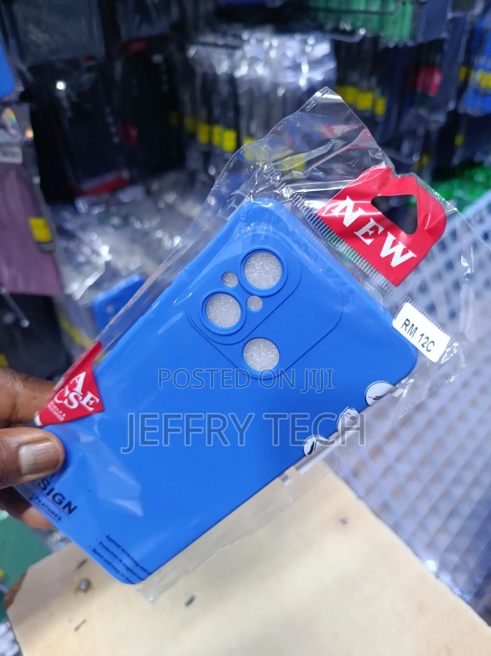 Blue Silicone Phone Case Is Designed to Fit the Xiaomi Redmi 12c.