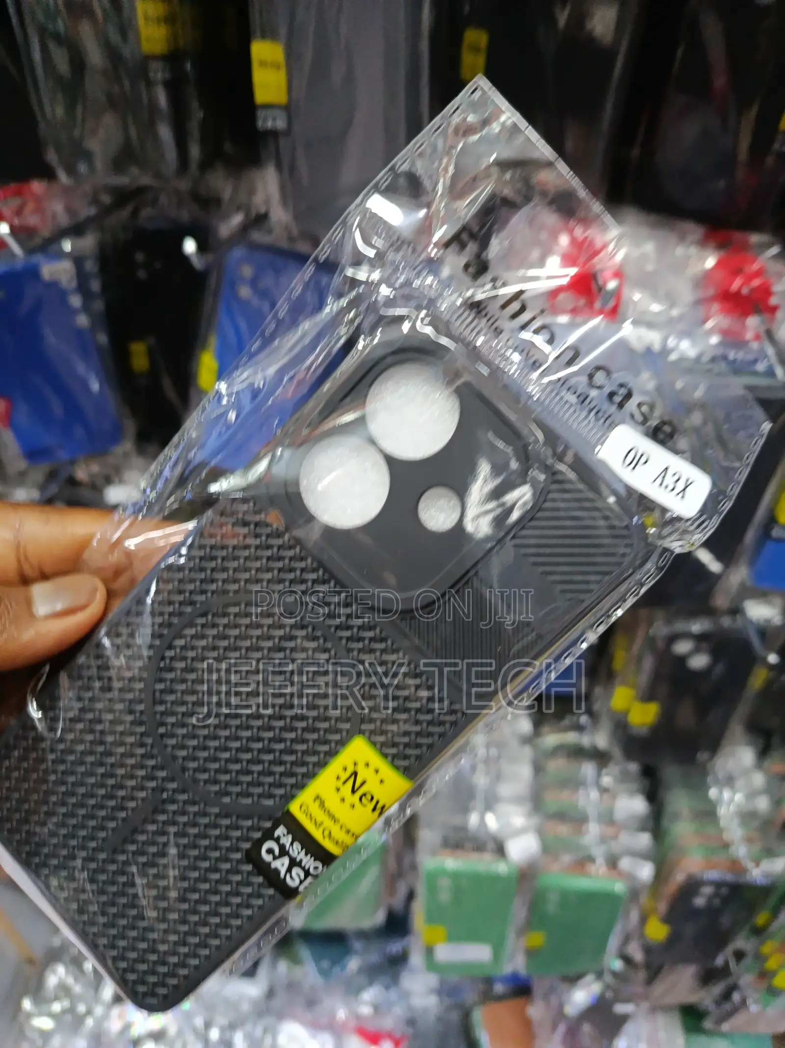 Black, Textured Phone Case Designed to Fit the Oppo A3x