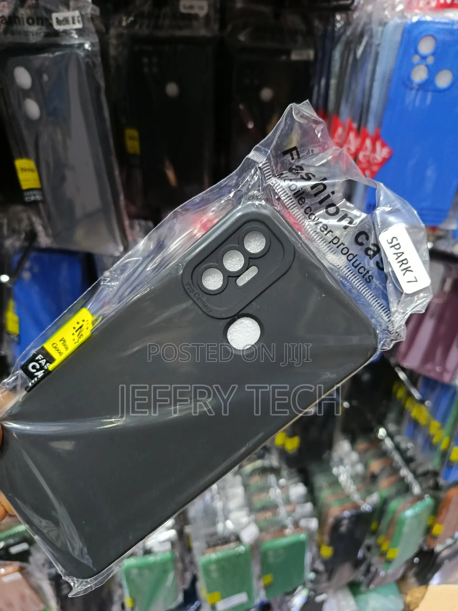 Black Soft Silicone Back Cover for the Tecno Spark 7