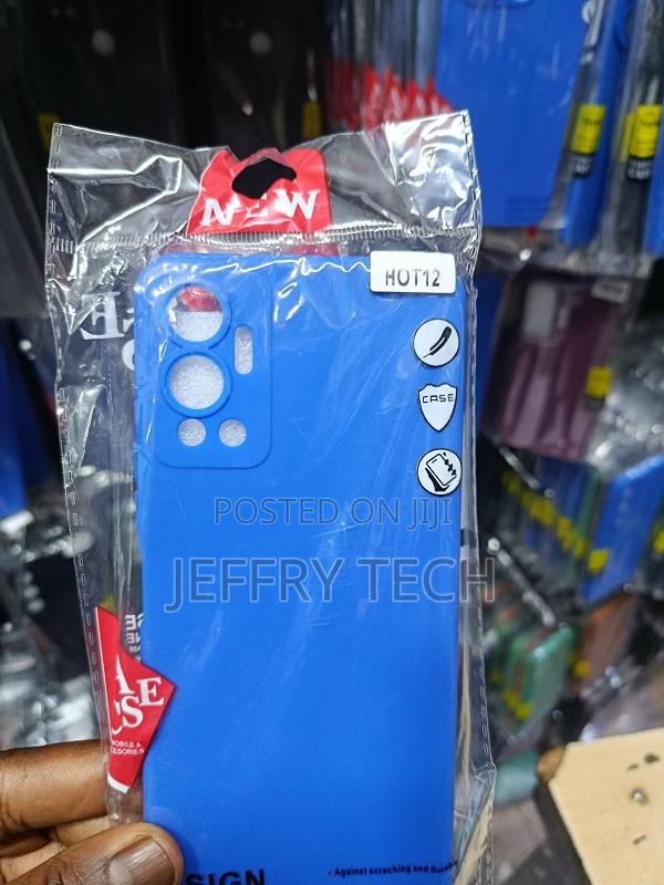 Blue Silicone Phone Case Designed for the Infinix Hot 12.