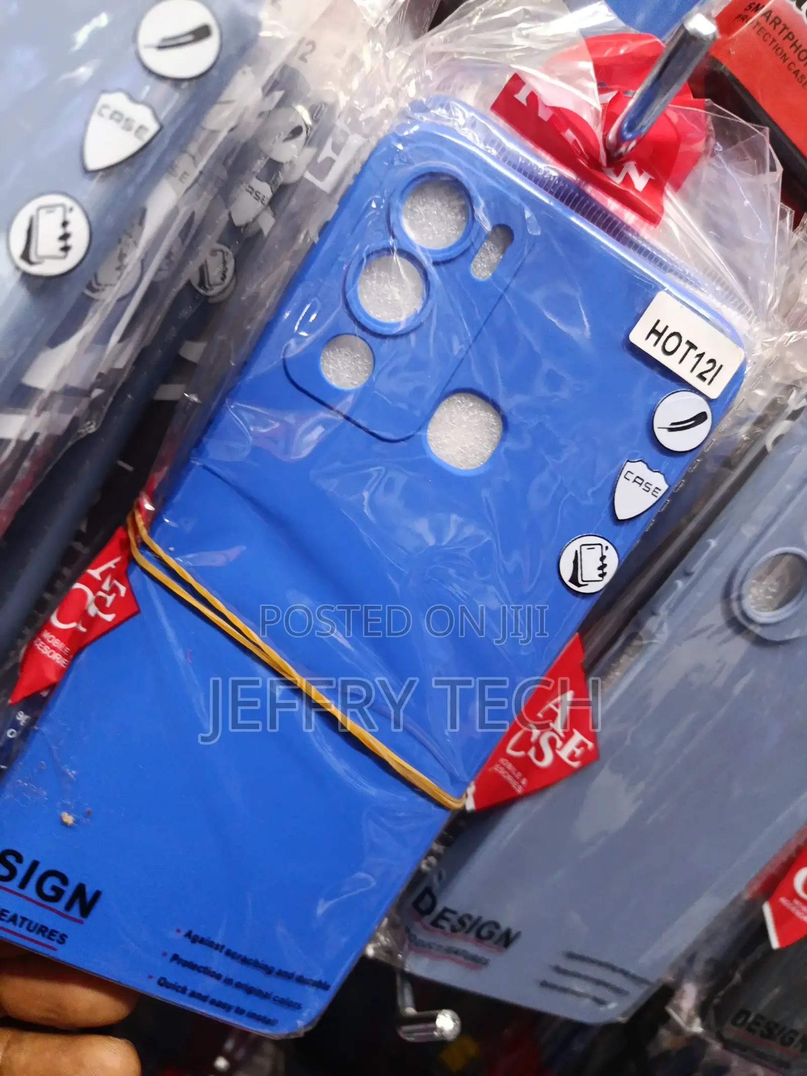 Blue Protective Case Designed for the Infinix Hot 12i Smartphone.