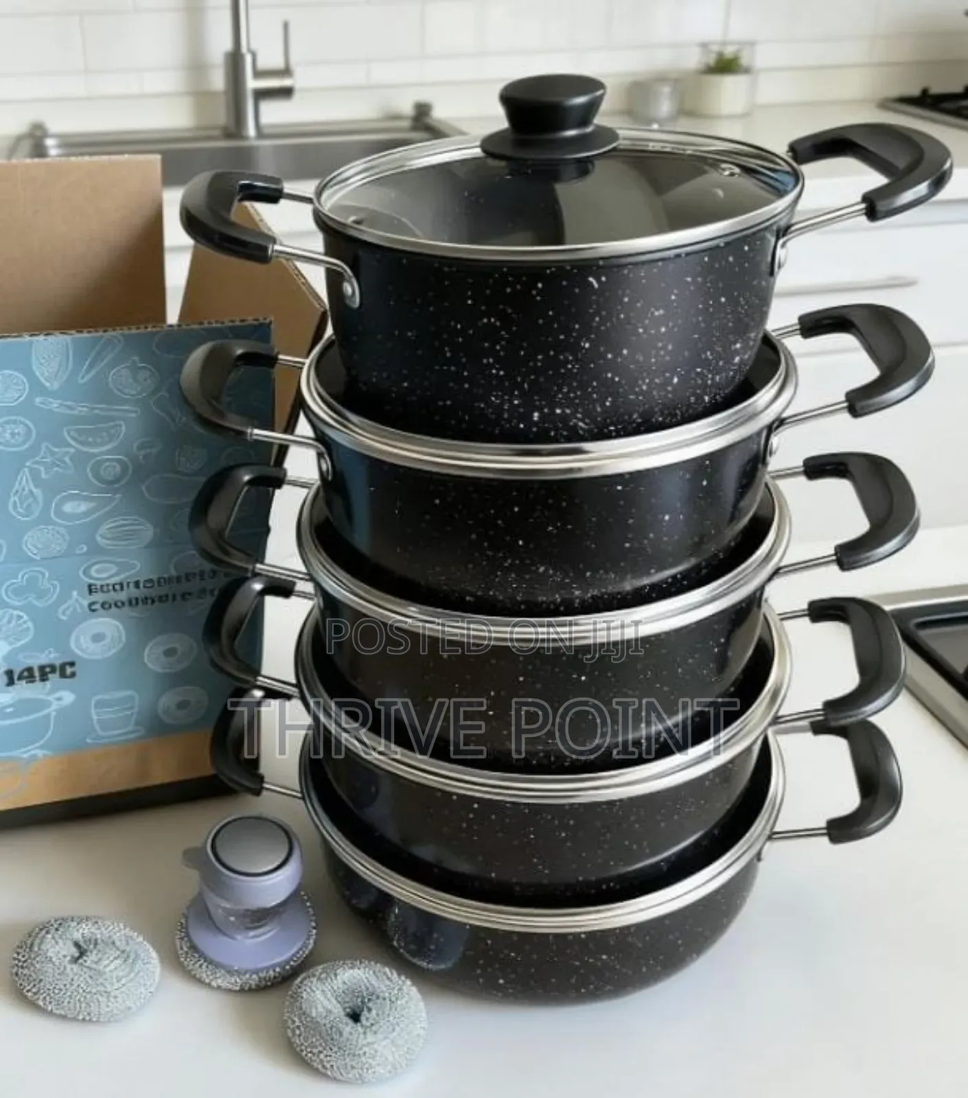 *14pieces Non-Stick Granite Cookware Set