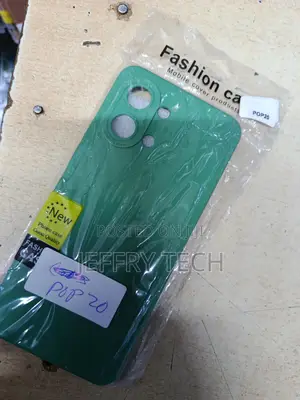 Green Silicone Mobile Phone Cover for the Tecno Pop 20 Smartphone.