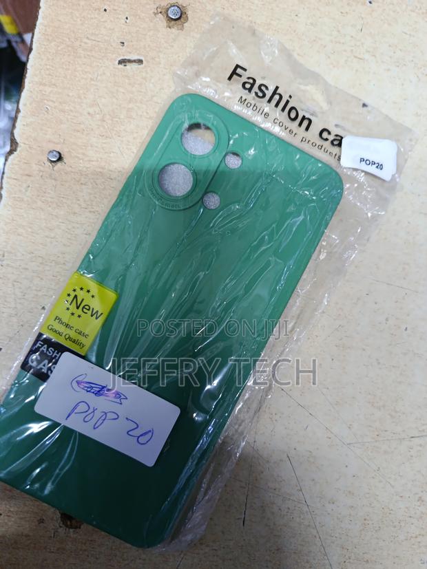 Green Silicone Mobile Phone Cover for the Tecno Pop 20 Smartphone. - thumbnail 2
