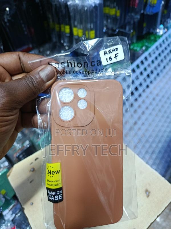 Brown Silicone Mobile Phone Back Case for the Oppo Reno 16 F.