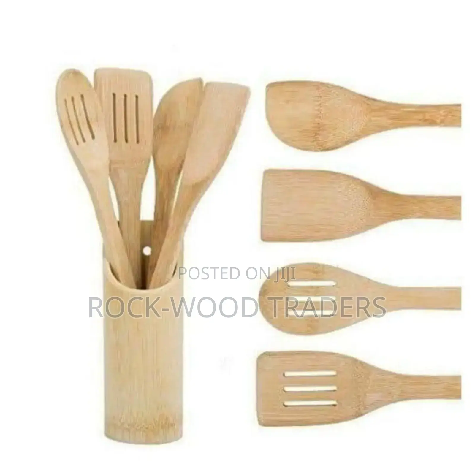 Bamboo Cooking Spoon 4pcs With Holder