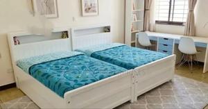 Whitish Wooden Twins Beds 3*6 Mahogany