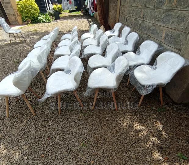 All White Leather Eames Chair - main view