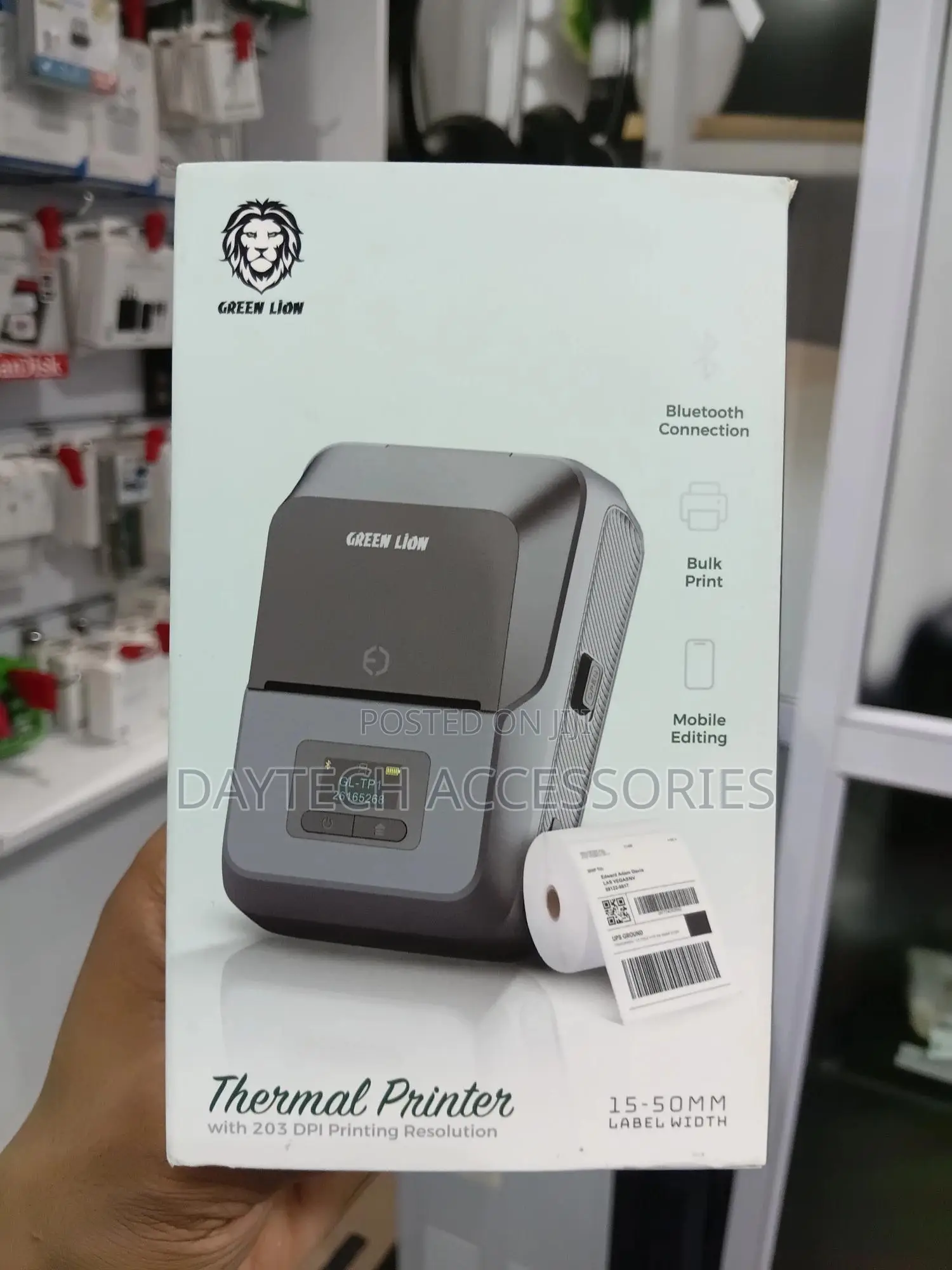 Green Lion Bluetooth Thermal Printer 15-50mm Label Width Grey