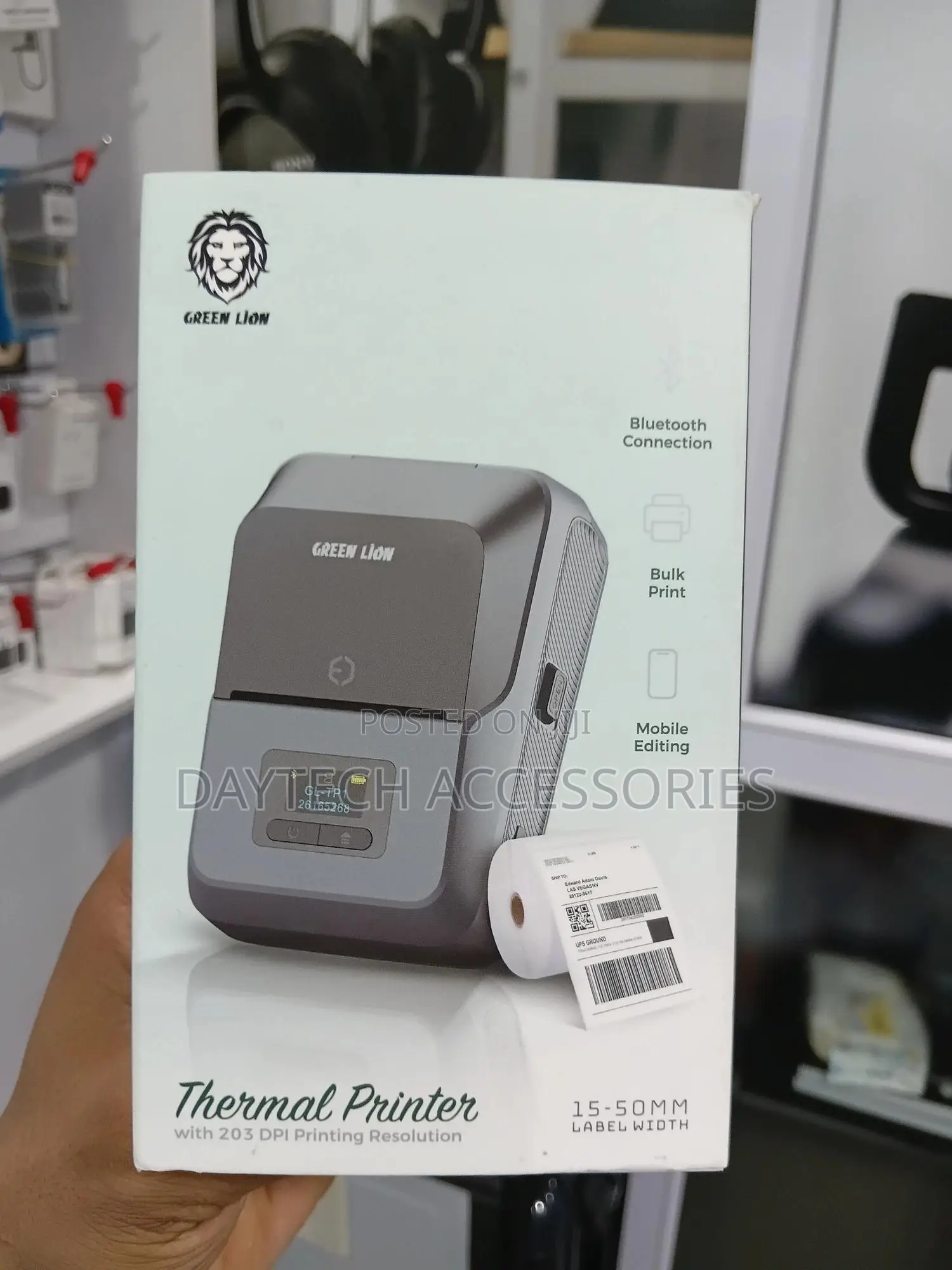 Green Lion Bluetooth Thermal Printer 15-50mm Label Width Grey