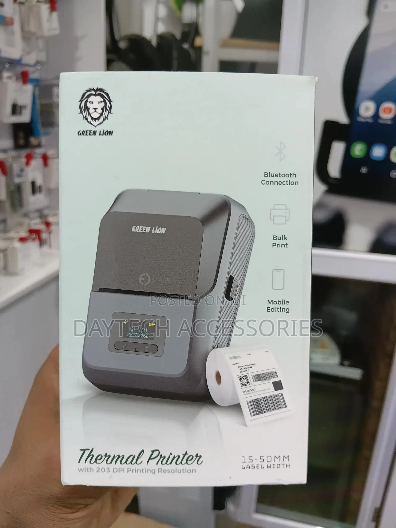 Green Lion Bluetooth Thermal Printer 15-50mm Label Width Grey