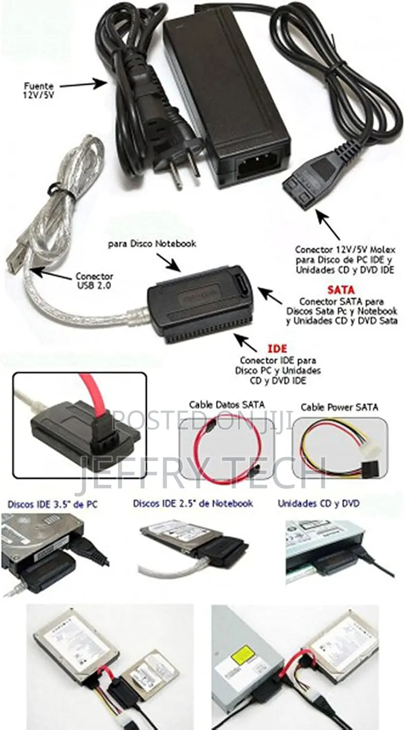 Ide Sata Adapter 2.5 Inch 3.5 Inch Usb Cable for Hard Drives Cd DVD Ss