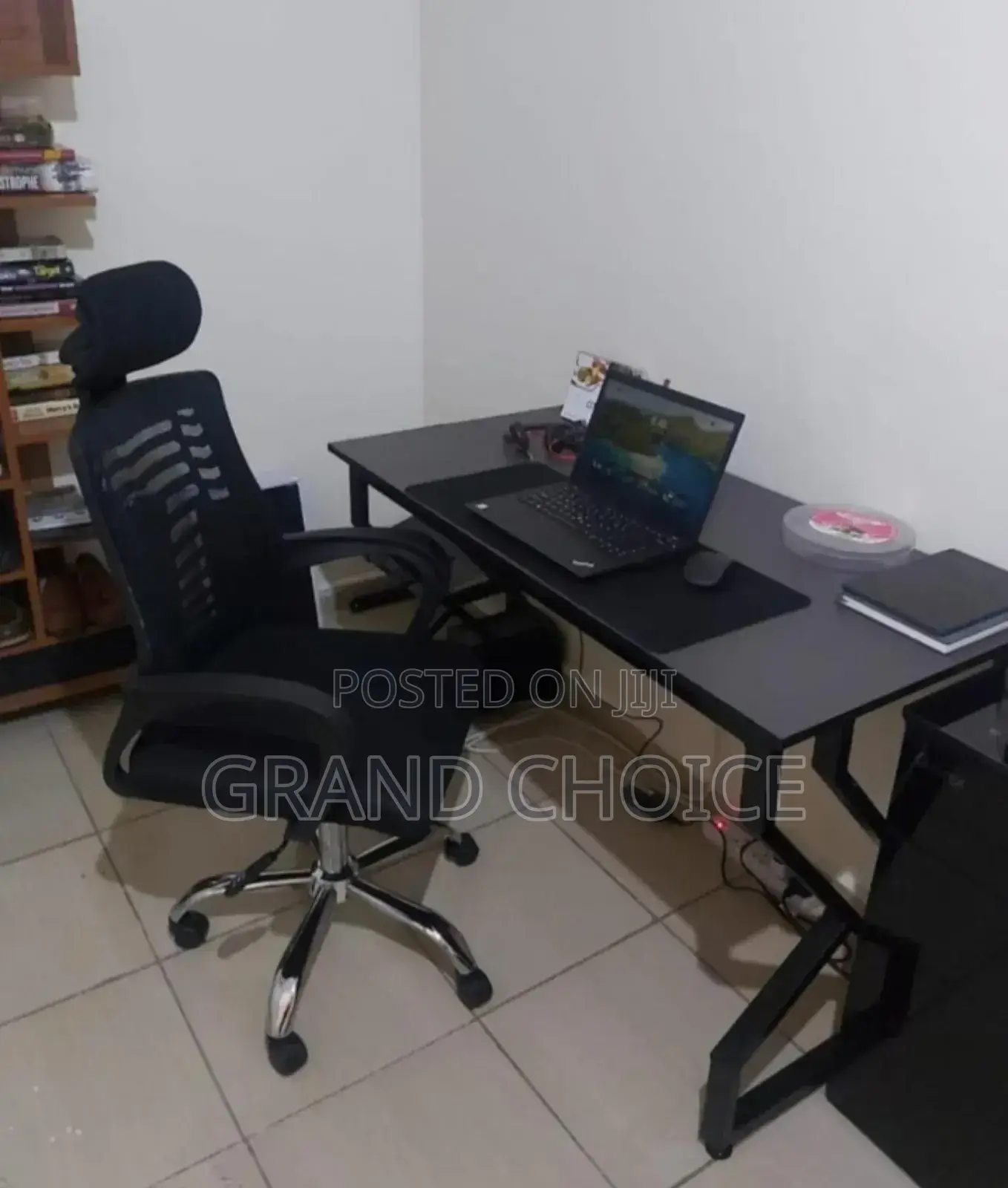 Double Metallic Working Desk and Chair