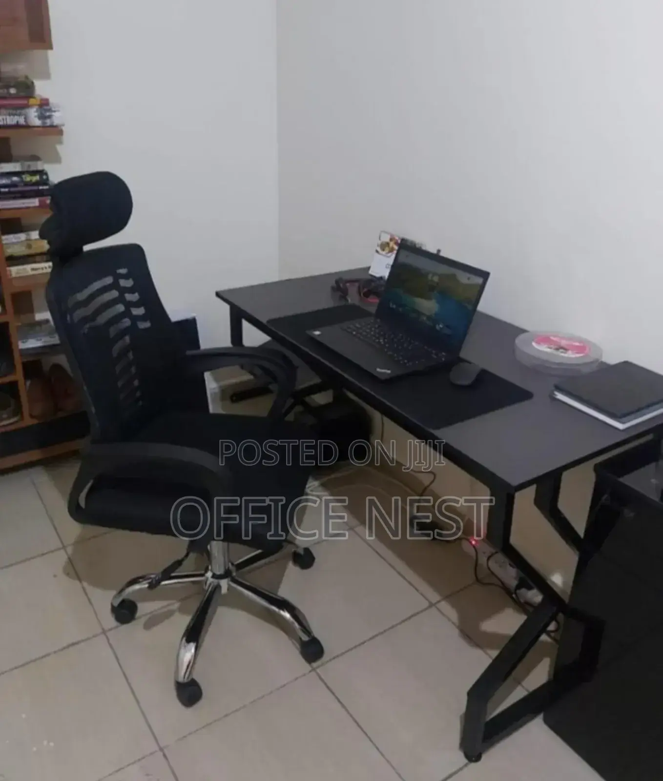 Double Metallic Working Desk and Chair