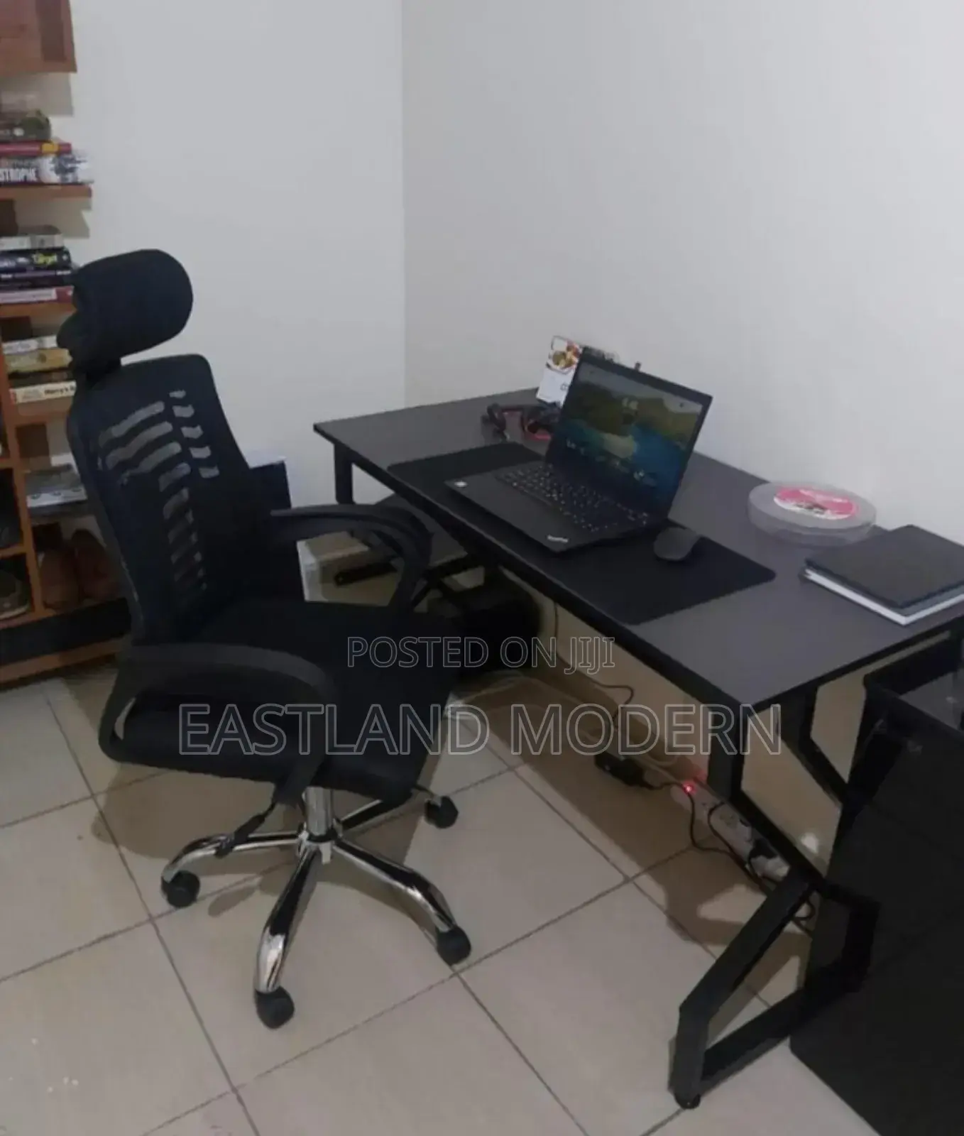 Double Metallic Working Desk and Chair