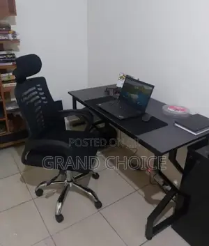 Double Metallic Working Desk and Chair