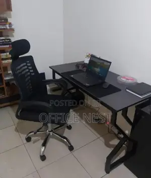 Double Metallic Working Desk and Chair