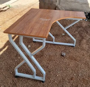 Unique Office Table With a White Metal Frame