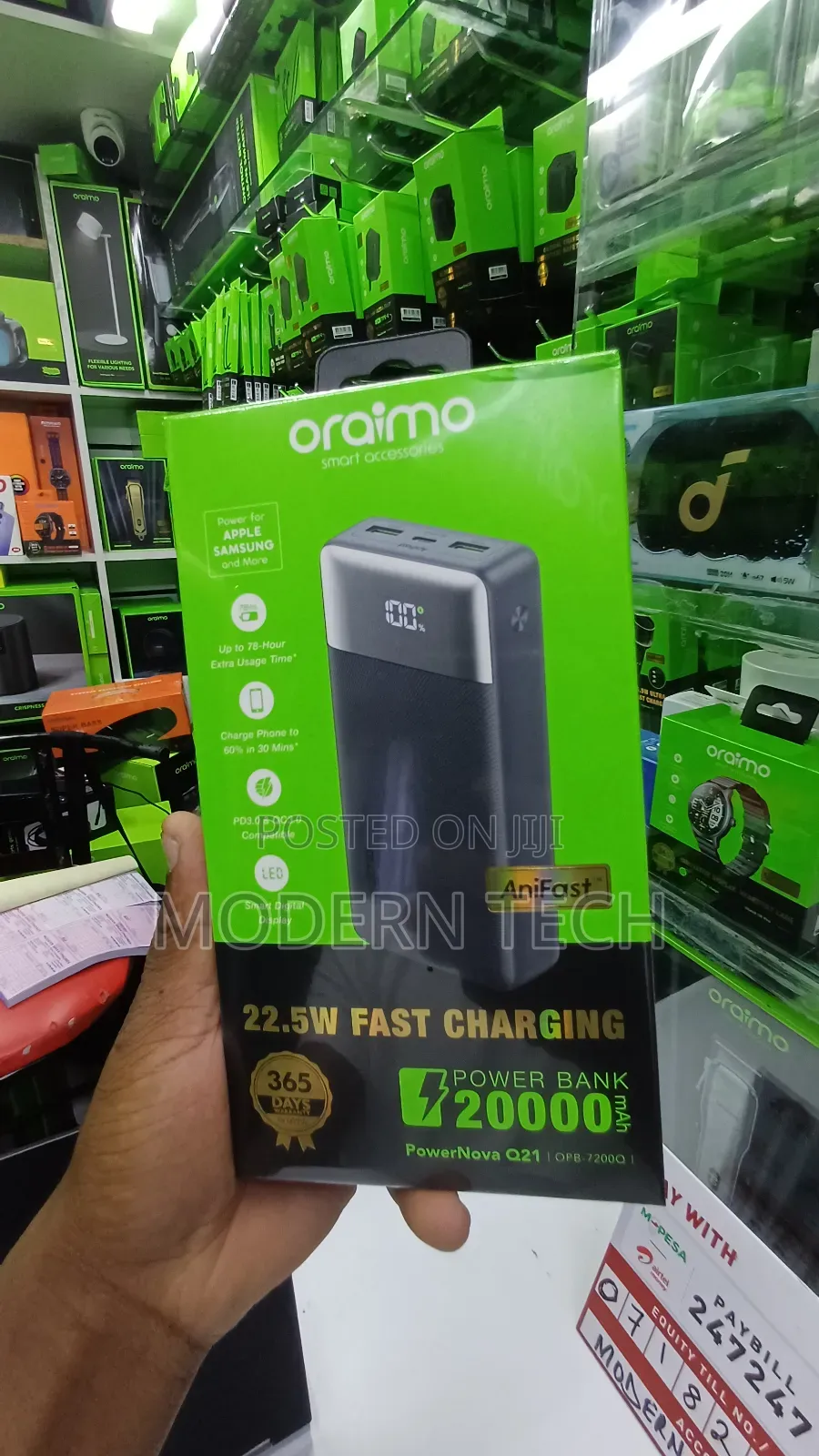 Oraimo Powernova Q21 20000mah Ultra-Fast 22.5w Power Bank
