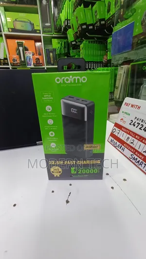 Oraimo Q21 20000mah Power Bank With 22.5w Super Fast Charge