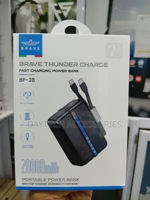 Brave Thunder Fast Charging 20000mah Power Bank With Type C Cable.