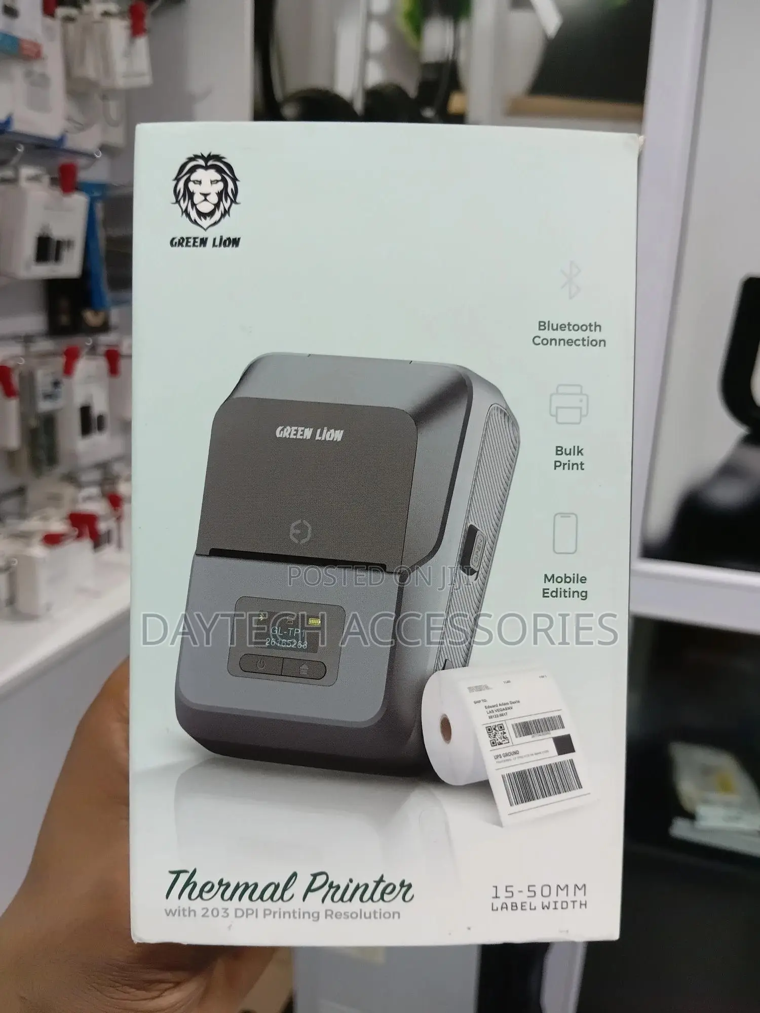 Green Lion Thermal Printer TFT Screen 1500mah Rechargeable Battery,