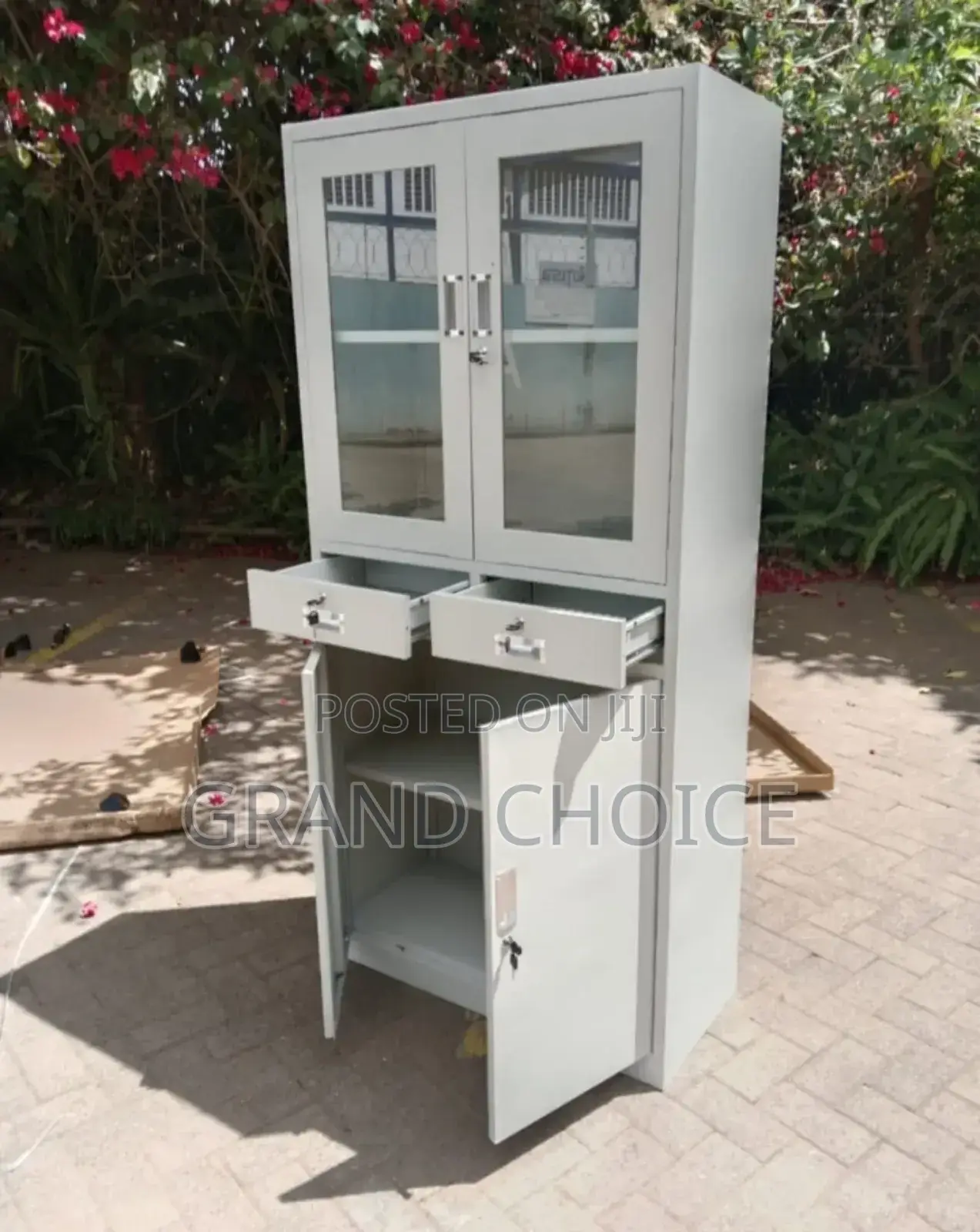 Half Door Cabinet With Drawers and Front Glass