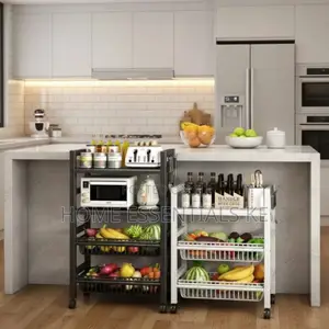 4tier Multipurpose Vegetable Kitchen Rack With Microwave Space Wheel