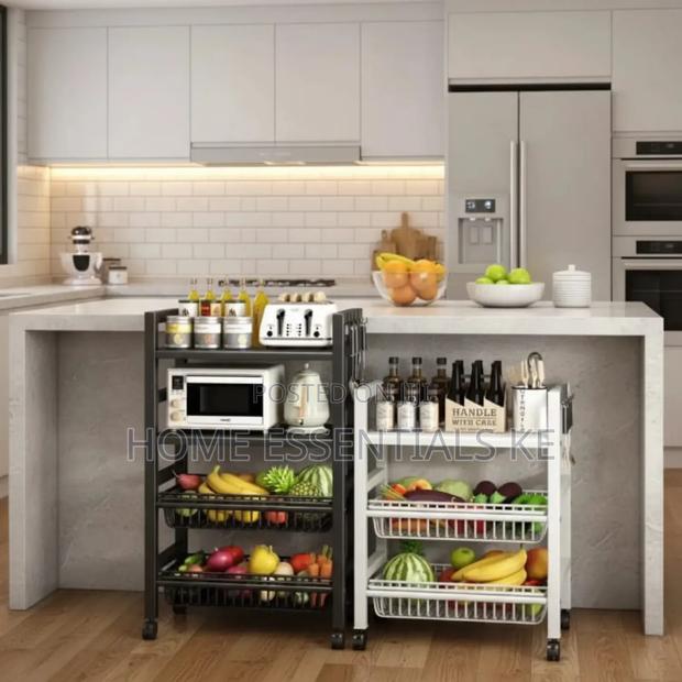 4tier Multipurpose Vegetable Kitchen Rack With Microwave Space Wheel