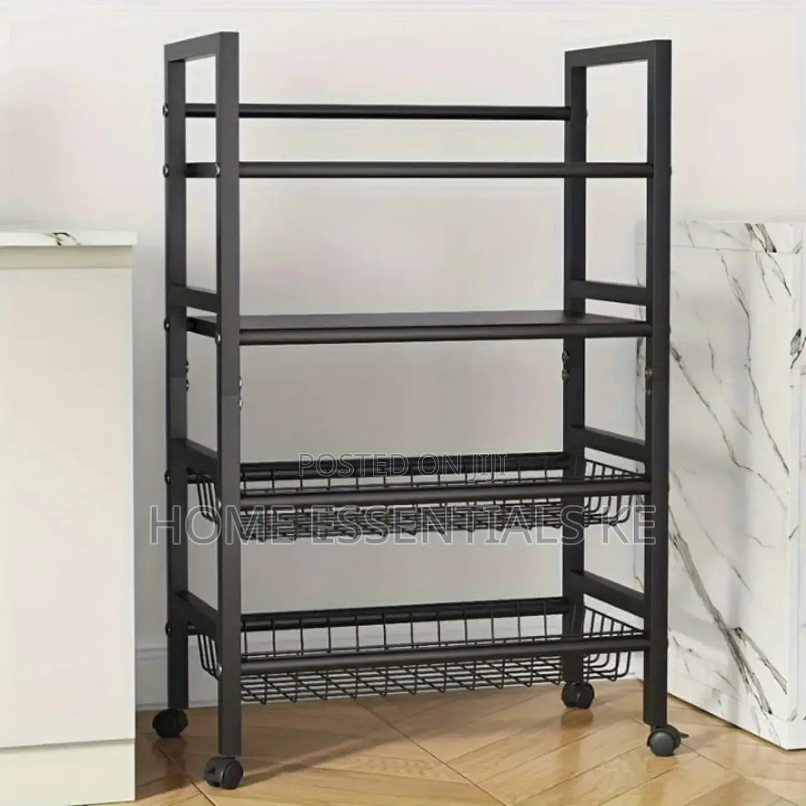 4tier Multipurpose Vegetable Kitchen Rack With Microwave Space Wheel