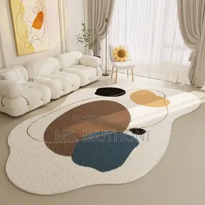 Neutral Tone Irregular Shape Elegant Rugs