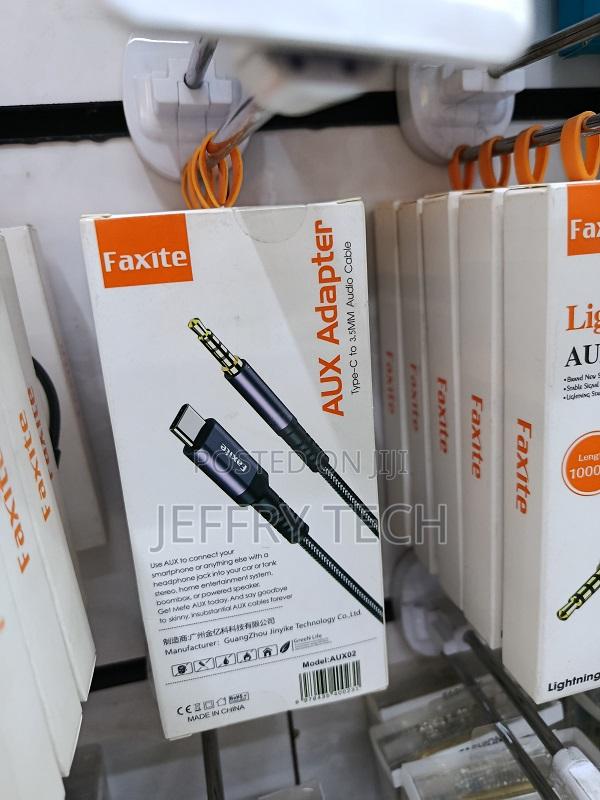 Faxite Aux Adapter ( Aux02), Which Is a Type-C to 3.5mm Audio Cable.