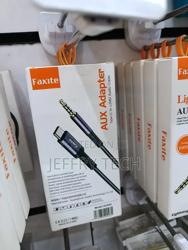 Faxite Aux Adapter ( Aux02), Which Is a Type-C to 3.5mm Audio Cable.