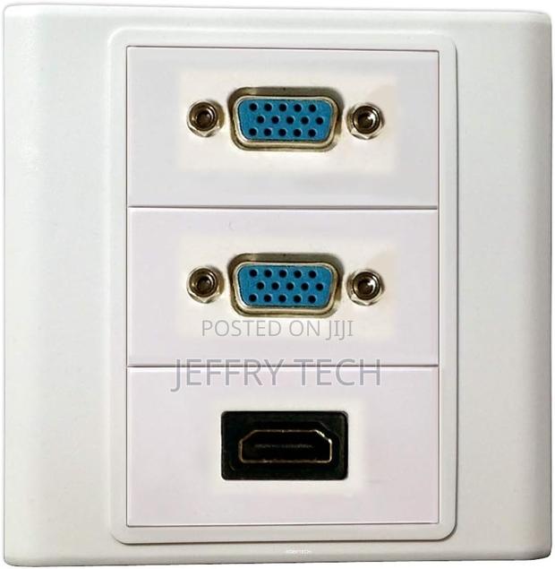 Vga + Vga + Hdmi Modules Multimedia Information Wall Plate Cover Wall - main view