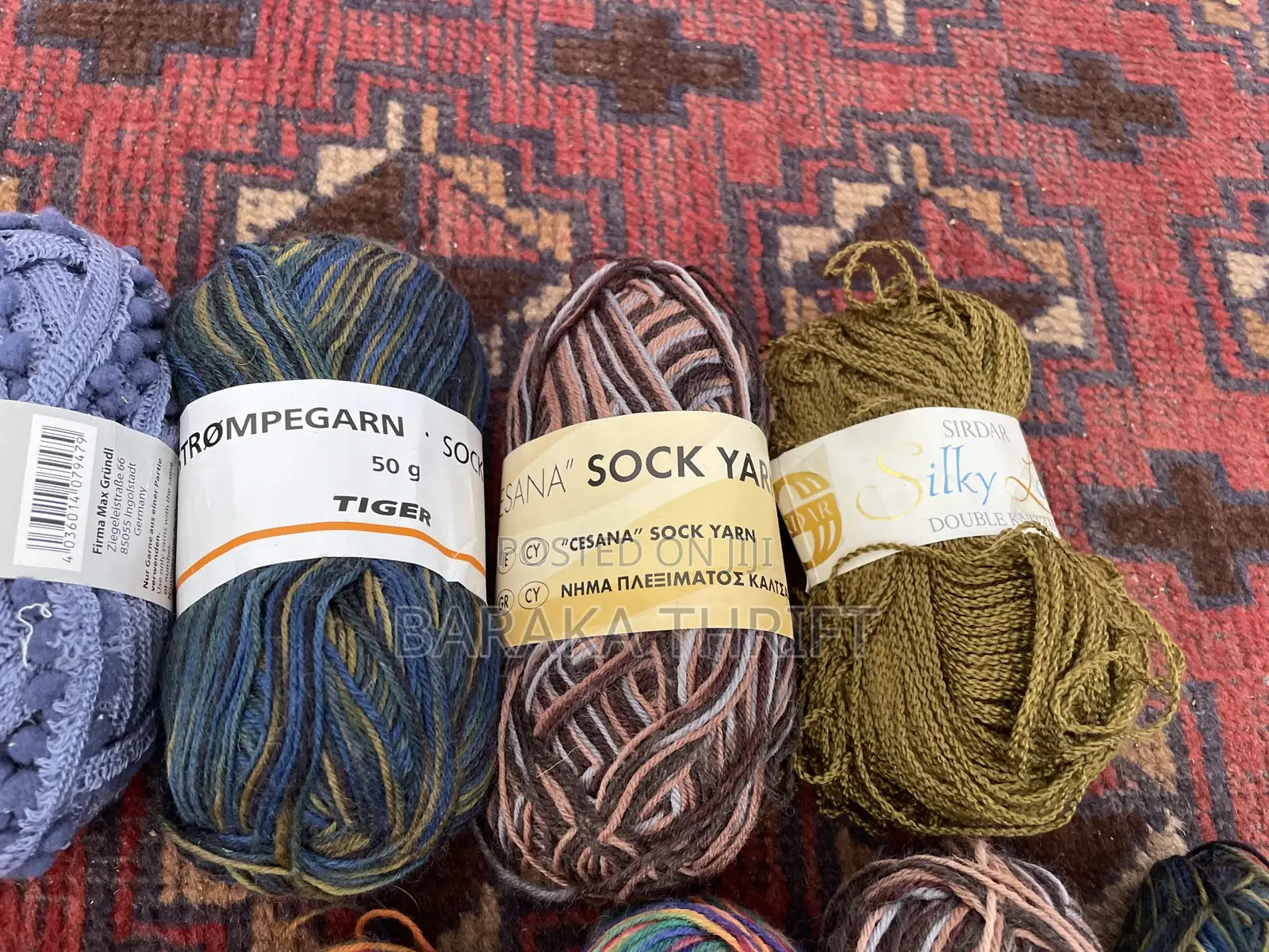 14 Assorted Sock Yarns +Free Scarf Knitting Set