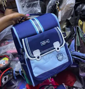 Unisex Blue Box School Bag Pack School Bags