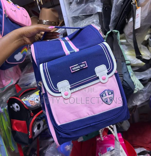 Classy Pink and Blue Girls Box School Bag Pack School Bags - thumbnail 2