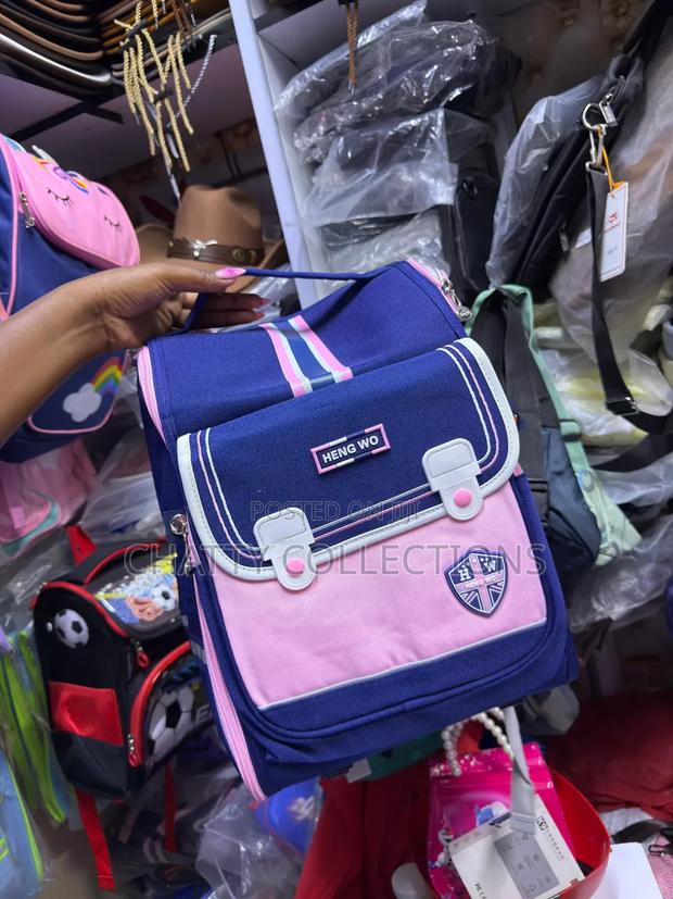 Classy Pink and Blue Girls Box School Bag Pack School Bags - thumbnail 3