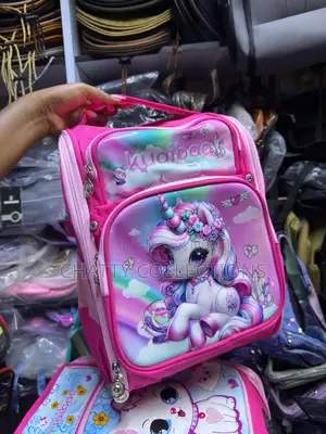 Pink Cartoon Themed Girls Box Backpacks School Bags
