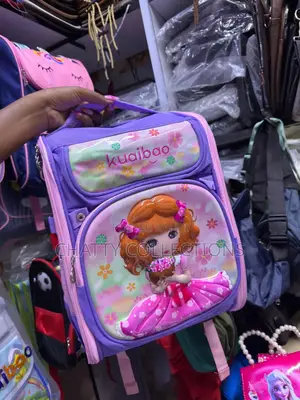 Pink Cartoon Themed Girls Box Backpacks School Bags
