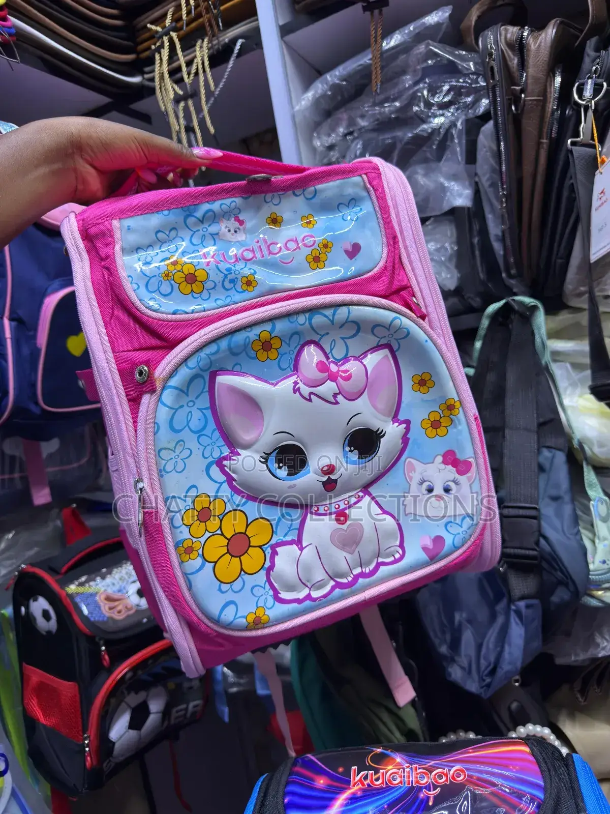 Pink Cartoon Themed Girls Box Backpacks School Bags