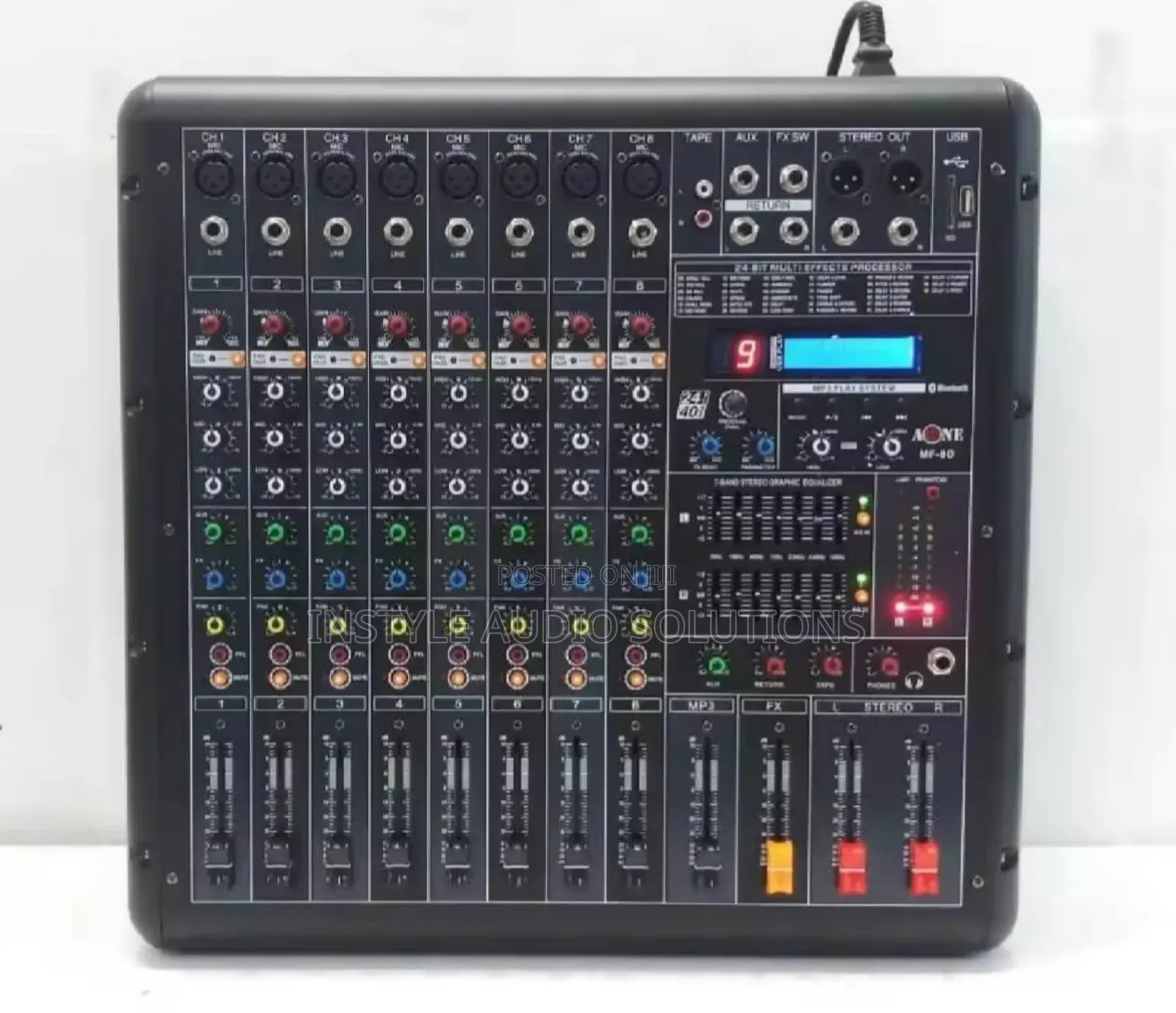 8 Channels Powered Mixer Usb and Bluetooth Enabled 1500w