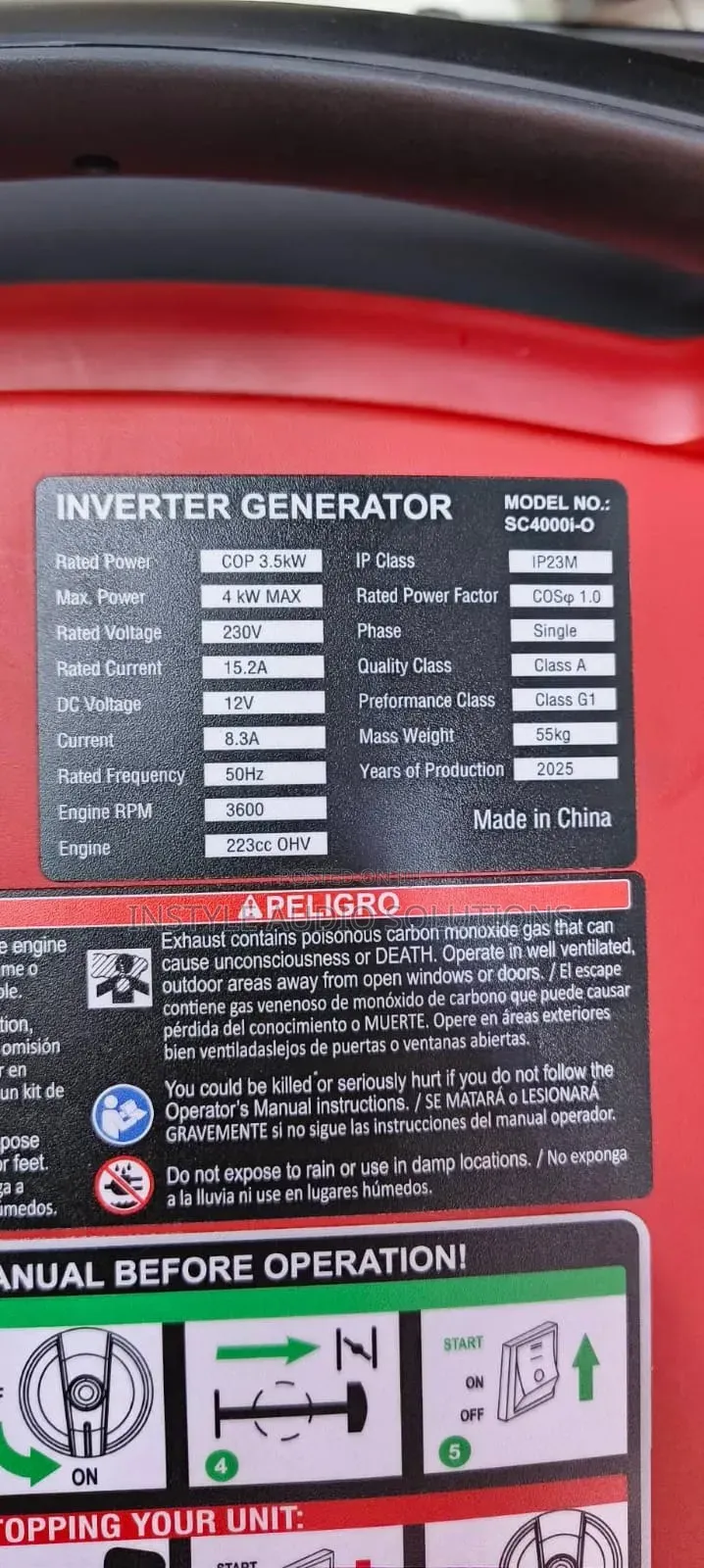4kw (4000w) Silent Honda Inverter Generator Petrol Engine