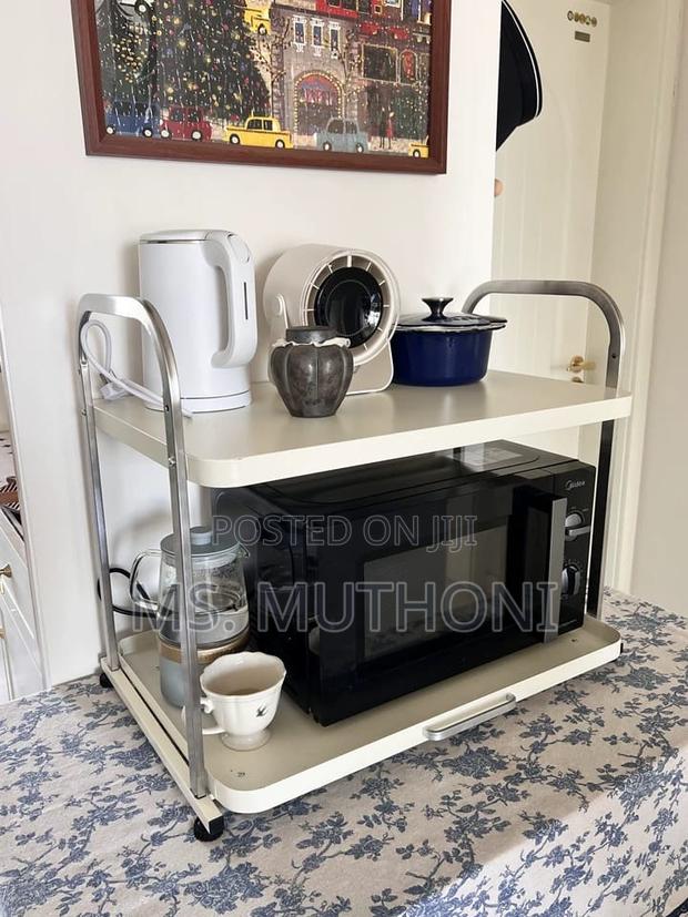 Multifunctional 2-Tier Kitchen Rack With a Pullout Tray - thumbnail 5