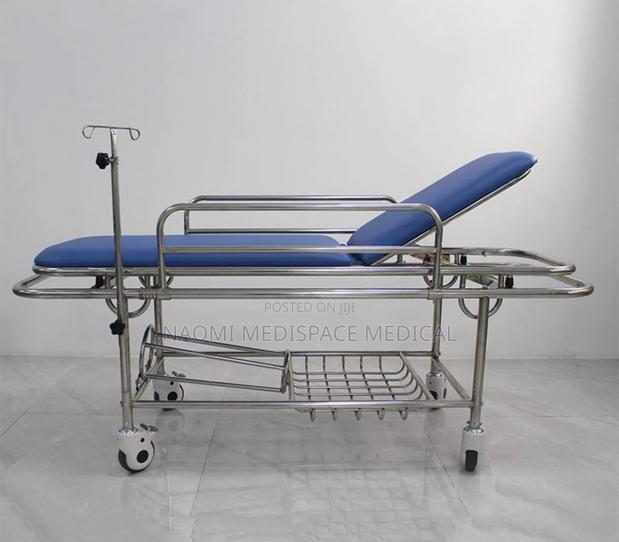 Imported Blue Patient Stretcher With Drip Stand