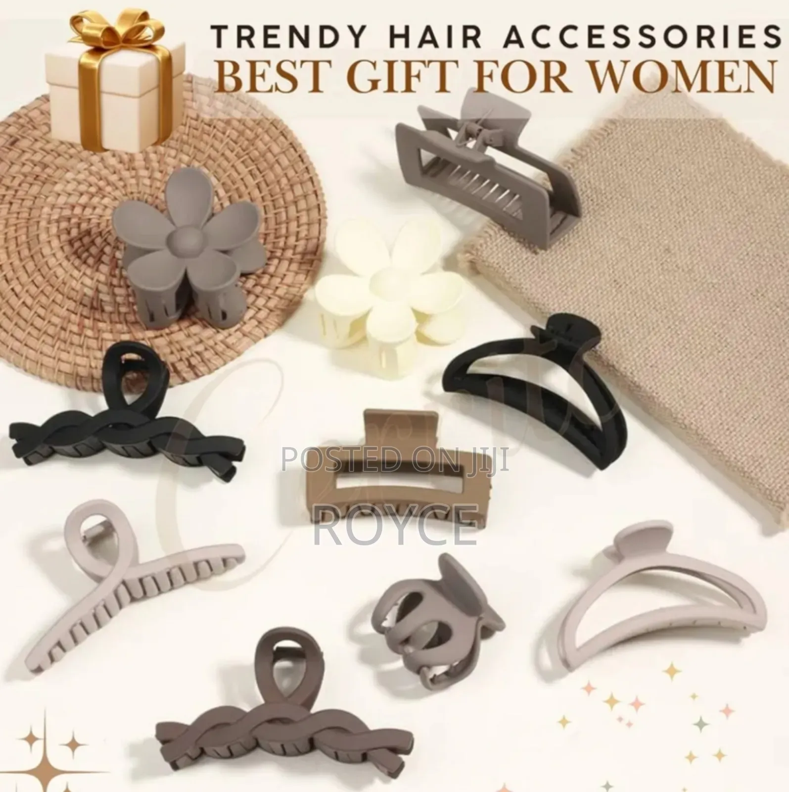 10pcs Geometric Flower Hair Clip Set